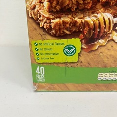 ネイチャーバレー　オーツ＆ハニー シリアルバー 40パック入り 1パック2本 賞味期限2026/3/5　Y82-61432の画像