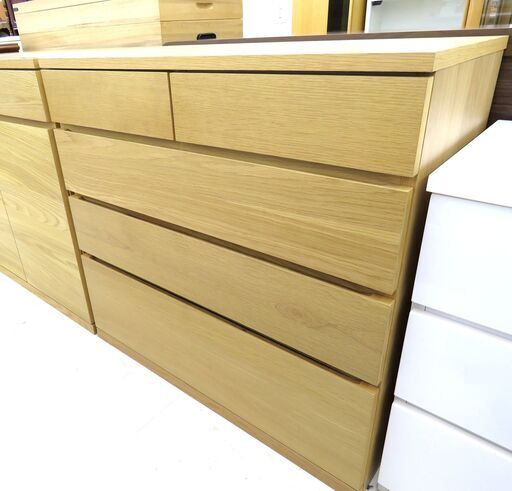 北海道 千歳市/恵庭市 近郊配送 無印良品 木製 4段チェスト オーク材 タンス 箪笥 店頭でのお受渡し大歓迎