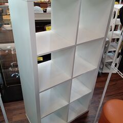 IKEA イケア   KALLAX　カラックス　シェルフユニット　収納棚　ホワイト　白　サイズ（約）幅94×奥39.5×高122　■近隣配送無料 買取GO‼　栄和店の画像