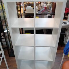 IKEA イケア   KALLAX　カラックス　シェルフユニット　収納棚　ホワイト　白　サイズ（約）幅94×奥39.5×高122　■近隣配送無料 買取GO‼　栄和店の画像
