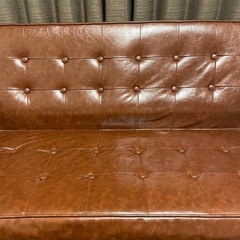 ※値下げ可能※ヴィンテージ加工レザーソファの画像