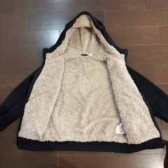 UNIQLO ボアスウェットフルジップパーカ 120 黒の画像