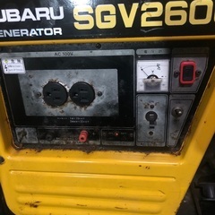 実働　スバル　発電機　SGV2600 エコモード(スローダウン)付きで経済的　100V 60Hz 2.6kVA  直流12V 8.3Aの画像