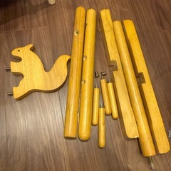 不二貿易(Fujiboeki) キッズ ポールハンガー 幅30×奥行30×高さ124 ナチュラル 衣類収納 天然木 組立商品 リス 10785の画像