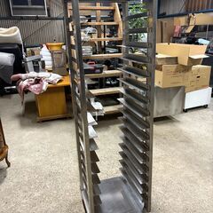 tanico タニコー ステンレスラック 16段 トレイラック 業務用 ベーカリー 製菓 厨房機器 パン屋 ケーキ店 キッチンワゴン キャスター付の画像