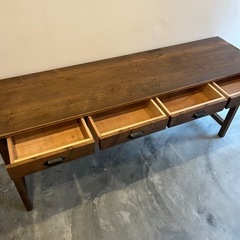 アンティーク 長机 作業台 引き出しの画像