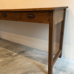 アンティーク 長机 作業台 引き出しの画像