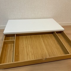 モニタースタンド 引き出し付き, ホワイトの画像