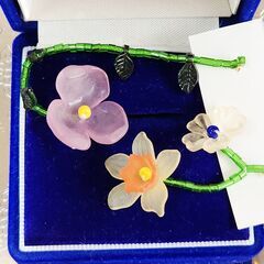 新品未使用品。ハンドメイド作家さんの愛らしい花意匠ピアス、いかがでしょうか？の画像