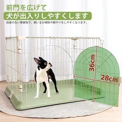 犬 ケージ 犬用サークル ペットケージ 犬 ゲージ 屋根付き 幅76×奥行51×高さ46cm ペットサークル 小型犬 中型犬 ペット用品 ドッグサークル 折りたたみ 組立簡単 室内外兼用 (グレー 76x51x46cm)の画像