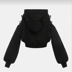 SHEIN 猫耳パーカー カットアウト カタ出し トレーナー 地雷系 ハロウィンの画像