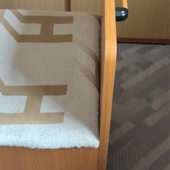 木製 背もたれ付きデスクチェア ベージュ の画像