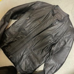 ブラックレザーシングルライダースジャケット　SからM相当の画像