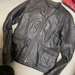 ブラックレザーシングルライダースジャケット　SからM相当の画像