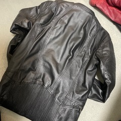 ブラックレザーシングルライダースジャケット　SからM相当の画像