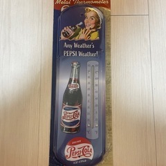 ブリキ看板　ペプシコーラ 金属製温度計 レトロの画像