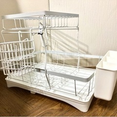 二段ワイド水切りラックの画像