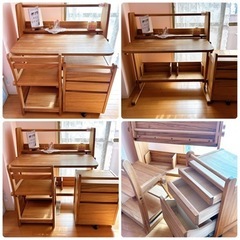 本物志向♠️跳ね上げ式な学習机セットの画像