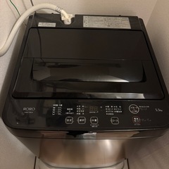 RORO 洗濯機 2024年製 全自動洗濯機 5.5kg ブラック 送風 乾燥機能付きの画像