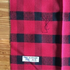 Yves Saint Laurent YSL 赤 チェック マフラー 格子柄 レッド チェック柄 ストール 赤チェックの画像