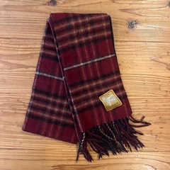 AURORA オーロラ CASHMERE カシミヤ マフラー チェック柄 赤 チェックマフラー ストール 赤系の画像