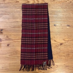 AURORA オーロラ CASHMERE カシミヤ マフラー チェック柄 赤 チェックマフラー ストール 赤系の画像