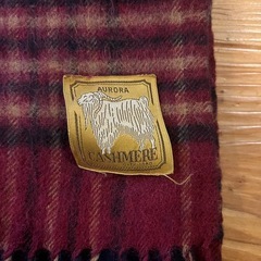 AURORA オーロラ CASHMERE カシミヤ マフラー チェック柄 赤 チェックマフラー ストール 赤系の画像