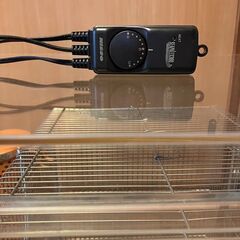 小鳥さんの保温に、アクリルケース、バードケージ、ヒーターセット2個、サーモスタットのセットの画像