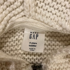 （お取り引き決定）baby GAP くま耳ニットカーディガン　オフホワイト　100の画像