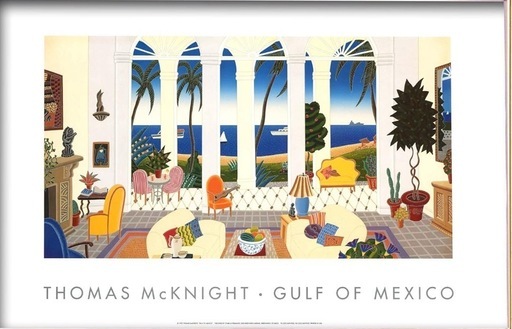 最終値下　【額入り】大型　トーマス・マクナイト GULF OF MEXICO アートポスター