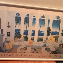 【額入り】大型　トーマス・マクナイト GULF OF MEXICO アートポスターの画像