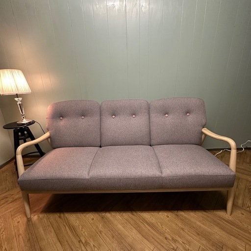 極美品　ファブリック3人掛けソファ HANNA(ハンナ)