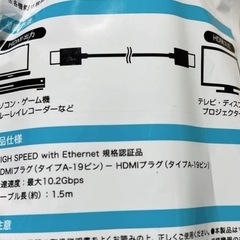 イーサネット対応ハイスピード HDMIケーブル1.5mの画像