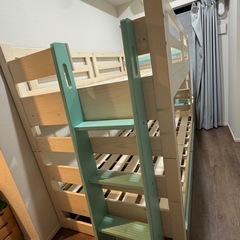 タンスのゲン　現役ママが考えた二段ベッド　引き出し付き　木製の画像