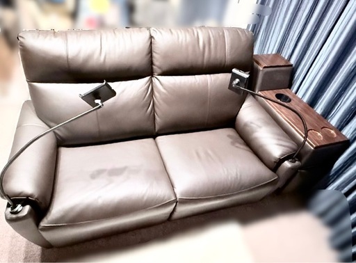 電動リクライニングソファ★電動★ソファ★本革製 ヤマダオリジナル（ヤマダ電機、ヤマダデンキ、YAMADA）