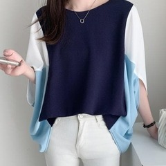 Doux Belle 異素材ドッキングプルオーバーの画像