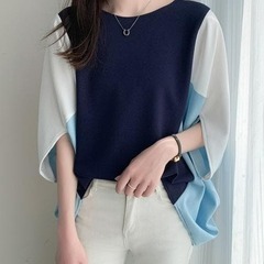 Doux Belle 異素材ドッキングプルオーバーの画像