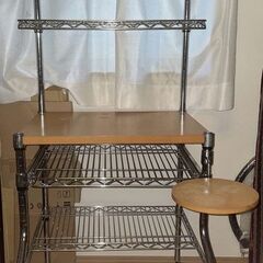 LUMINOUS ルミナス 幅６１ スライド メタル スチール ラック PC パソコン 机 デスク 汚れ有りの画像