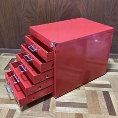 中古　スチール　収納ケース　5段　鍵付き　レターケース　書類ケース　A4キャビネットの画像