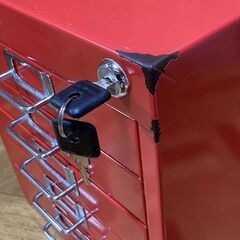 中古　スチール　収納ケース　5段　鍵付き　レターケース　書類ケース　A4キャビネットの画像
