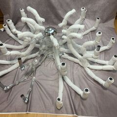 大型クリスタルシャンデリア 120cm×70cm／24灯タイプ（未組立・LED電球付き）の画像