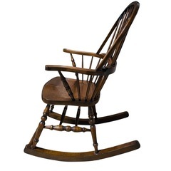 アンティーク ロッキングチェア 揺り椅子 英国 オーク レトロ 木製の画像