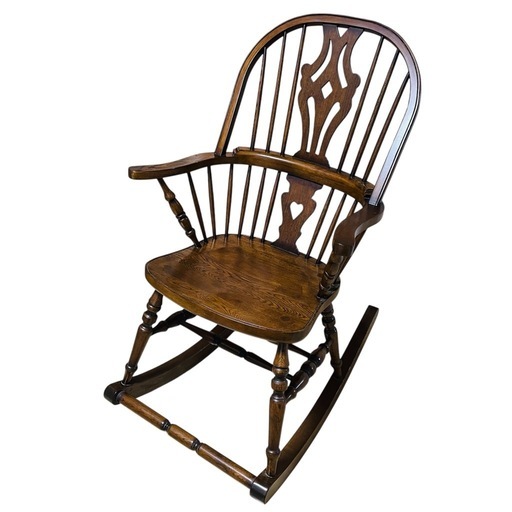 アンティーク ロッキングチェア 揺り椅子 英国 オーク レトロ 木製