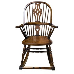 アンティーク ロッキングチェア 揺り椅子 英国 オーク レトロ 木製の画像