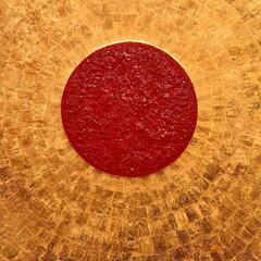 石川県金沢産24K純金箔使用●『太陽』●がんどうあつし絵画油絵膠日の丸日本輝き☆の画像