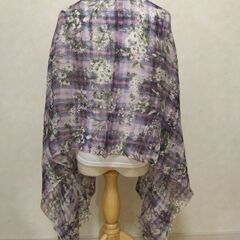ストール　パープル×チェックの画像