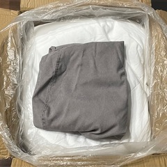 ビーズクッション 70×60cm 特大 軽量 取っ手付き 洗えるカバー グレーの画像