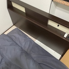 セミダブル収納ライト付きベッド、ニトリマットレス、敷布団掛け布団せっとセットの画像
