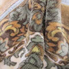 クラシック柄　肉厚毛布　シングル　グリーンの画像
