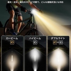 自転車ライト USB-C充電式 ロードバイク クロスバイク 防災 13段階調光の画像